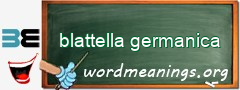 WordMeaning blackboard for blattella germanica